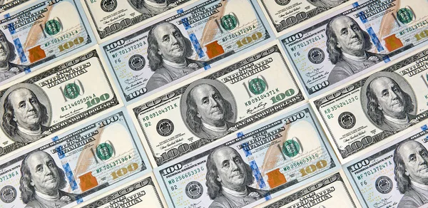 Сто Доларових Банкнот Концепція Закриття Доларів Американські Долари Готівкові Гроші — стокове фото