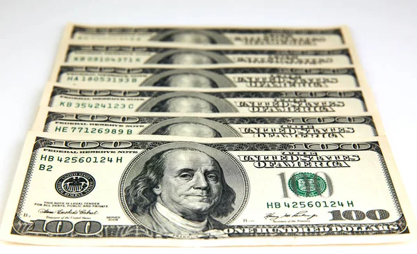 Banconote Cento Dollari Dollari Primo Piano Concetto Dollari Americani Denaro — Foto Stock