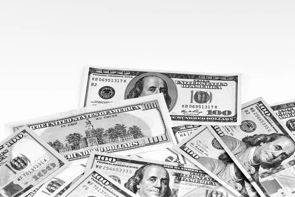 Банкноты Сто Долларов Концепция Крупного Плана Доллара Американские Доллары Наличными — стоковое фото