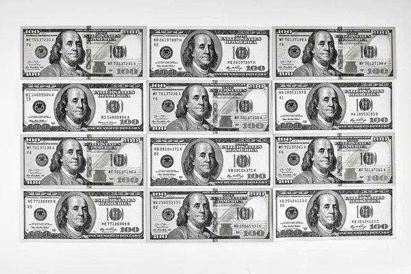 Χαρτονομίσματα Των Εκατό Δολαρίων Δολάρια Closeup Έννοια Αμερικανικά Δολάρια Μετρητά — Φωτογραφία Αρχείου