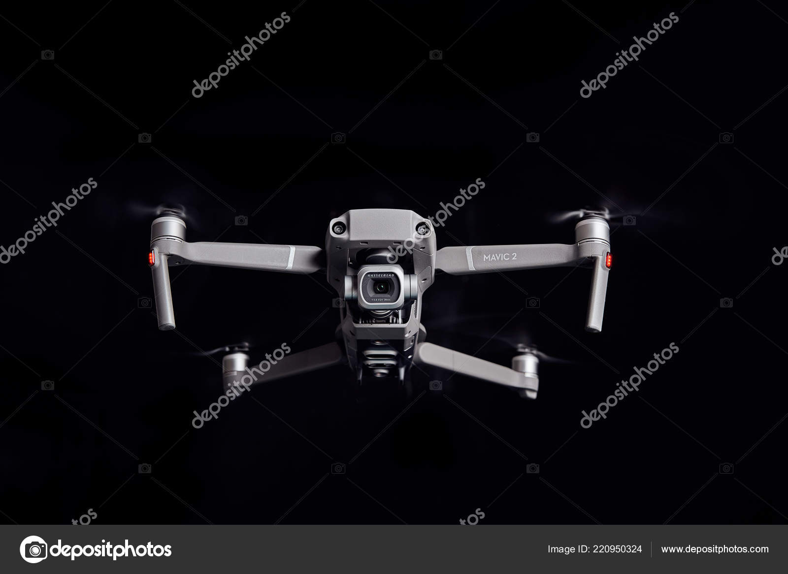 Dji Mavic Pro Flying Dark Black Background Closeup Dark One