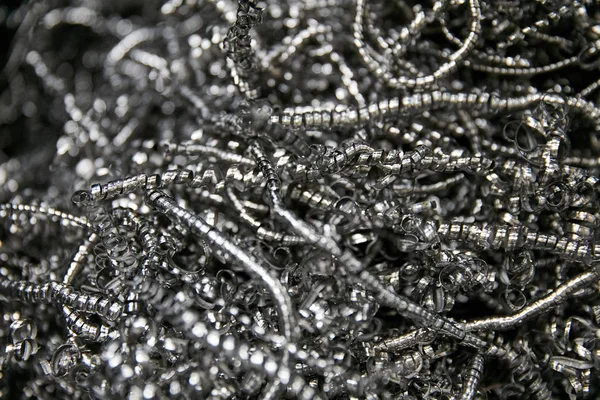 Trucioli Metallo Lavorazione Materiali Metallici — Foto Stock