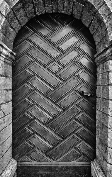 Древняя Деревянная Дверь Средневековом Замке — стоковое фото