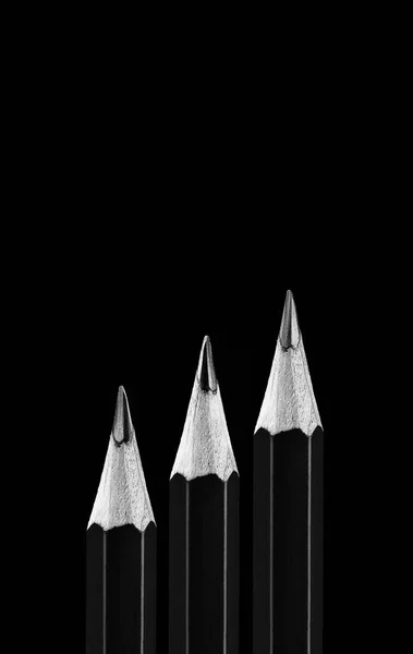 Black Pencil Black Background Office Concept — Stock Photo, Image