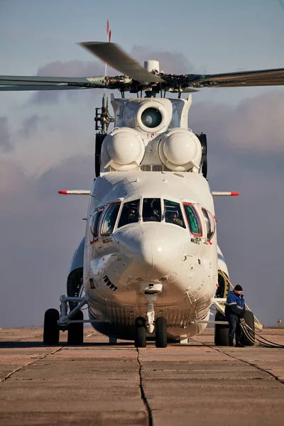 stock image Transport helicopter Mi-26 TC. Heavy helicopter 