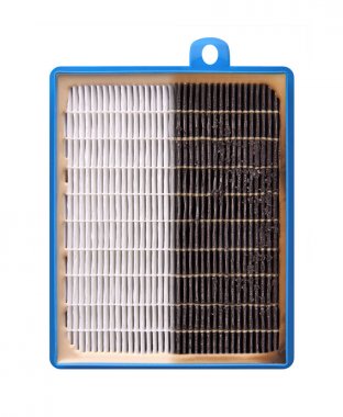 High efficiency air filter for HVAC system. new and used filter clipart