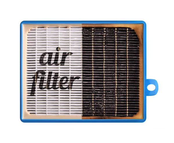 Filtro de aire de alta eficiencia para el sistema HVAC. filtro nuevo y usado —  Fotos de Stock