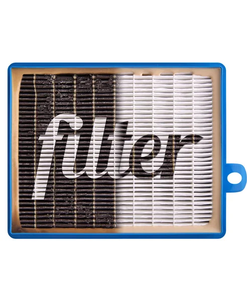 Высокоэффективный воздушный фильтр для системы кондиционирования воздуха. новый и используемый фильтр — стоковое фото