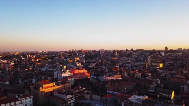 Porto Portugal Aerial View Old City Promenade Douro River View — Stock Video