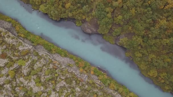 Lava Fields Iceland Felülnézetből Drone Aerial View Sziklák Folyó Erdő — Stock videók