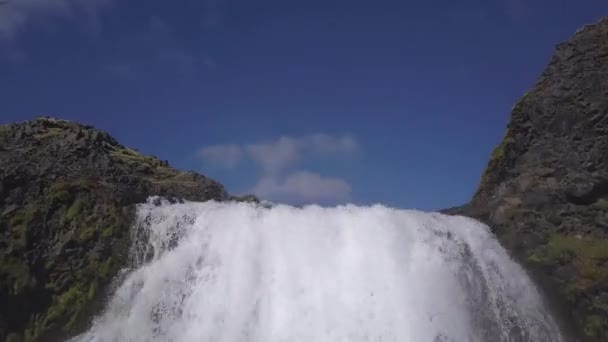 Cascada Haifoss Las Tierras Altas Islandia Vista Aérea Paisaje Dramático — Vídeo de stock