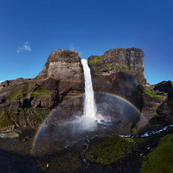 Водоспад Хайфосс Високогір Ісландії Вигляд Повітря Драматичний Ландшафт Водоспаду Каньйоні — стокове фото