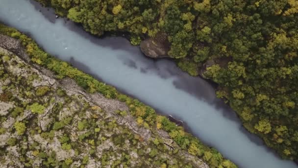 Hraunfossar Şelalesi Lav Şelaleleri Zlanda Hvita Nehrinin Kanyonundaki Lav Tarlalarından — Stok video