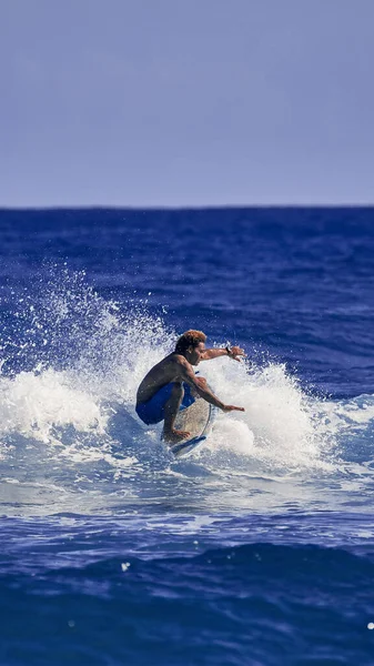 Surfista Profesional Ola Actividades Deportes Acuáticos Océano Atlántico República Dominicana — Foto de Stock