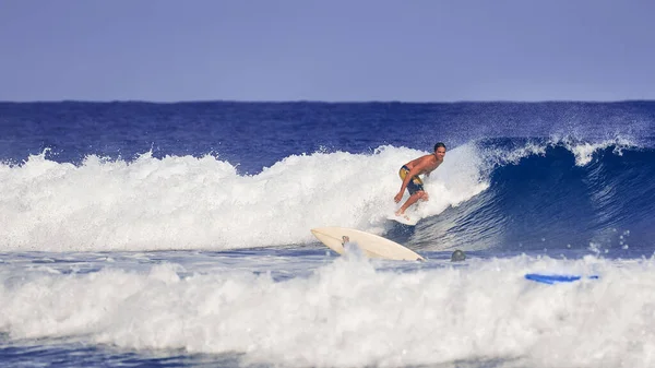 Surfista Profesional Ola Actividades Deportes Acuáticos Océano Atlántico República Dominicana — Foto de Stock