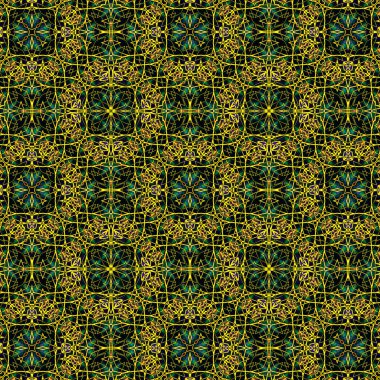 Kelebek kanat deseninden yapılmış yeşil ve altın arkaplan