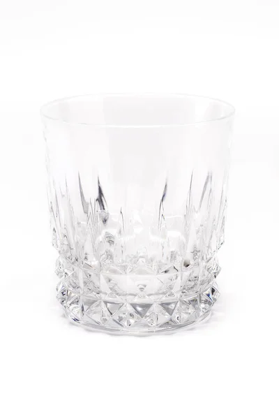 Vidrio cristalino aislado sobre fondo blanco — Foto de Stock