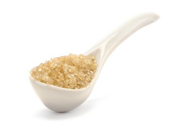 Seramik kaşık bir kahverengi şeker