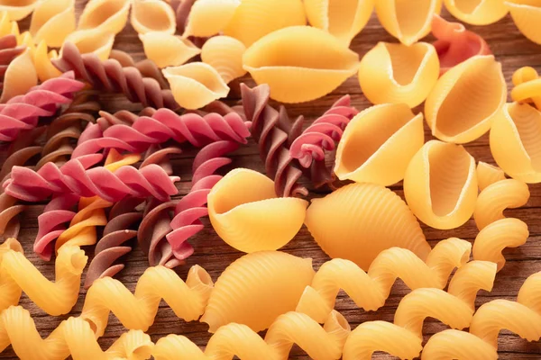 Various types of pasta. Italian cuisine.