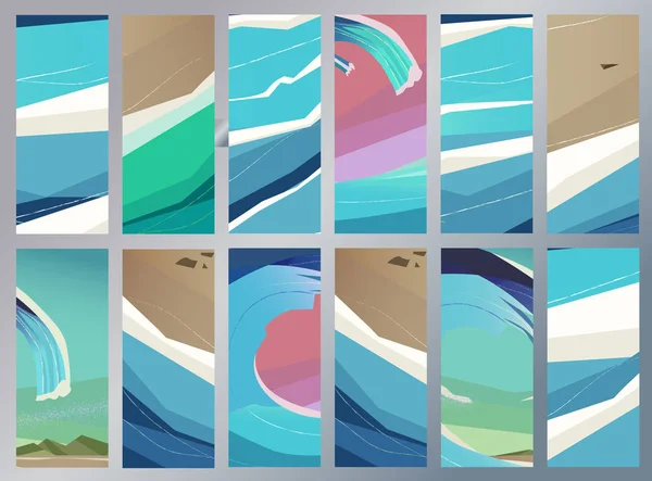 Ondas Flujo Estilo Plano Ilustración Abstracta — Vector de stock