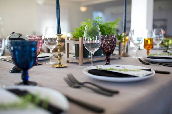 Place settings and table scape — Stock Photo, Image