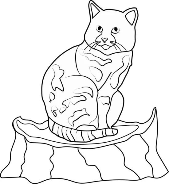 Coloriage Chat Pour Enfants — Image vectorielle