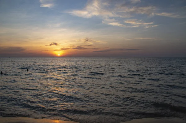 Sonnenuntergang Meer Die Sonne Geht Wasser Unter — Stockfoto