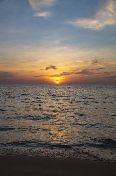 Por Sol Mar Sol Põe Água — Fotografia de Stock