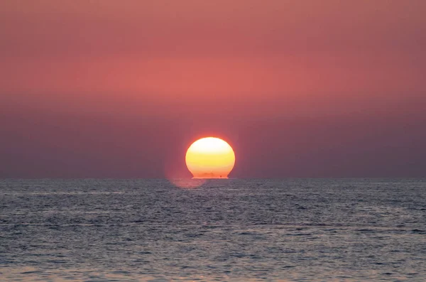 Por Sol Mar Sol Põe Água — Fotografia de Stock