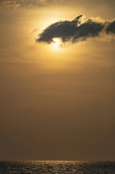 Sonnenuntergang Meer Die Sonne Geht Wasser Unter — Stockfoto