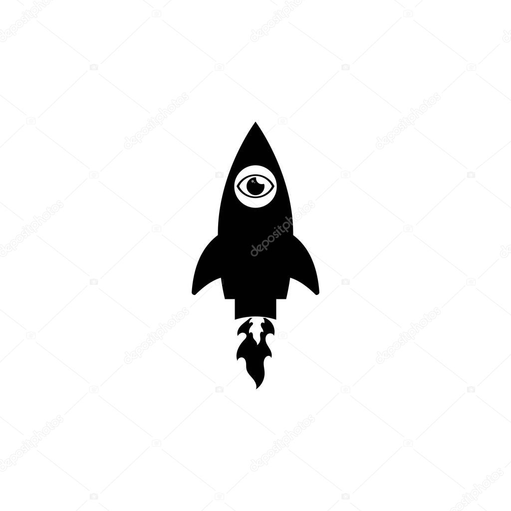 eye rocket vector design template illustration