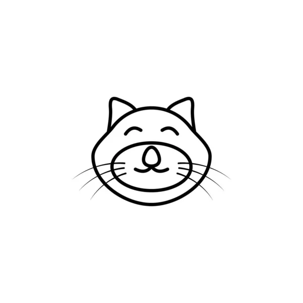 black cat face icon isolated on white. vector cat face. flat cat line  illustration Stock Vector Image & Art - Alamy