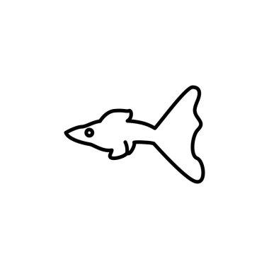 guppy balık hattı vektör tasarım şablonu çizimi