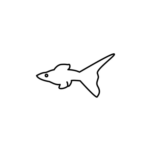 Щеня Риба Лінія Векторний Дизайн Шаблон Ілюстрація — стоковий вектор