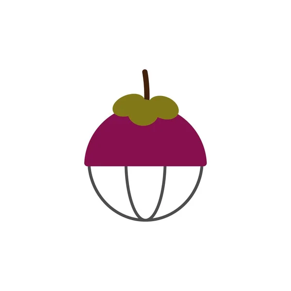Mangostan Frucht Vektor Design Vorlage Illustration — Stockvektor