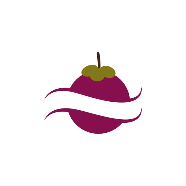 Mangostan Frucht Vektor Design Vorlage Illustration — Stockvektor