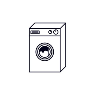 çamaşır makinesi vektör tasarım şablonu çizimi