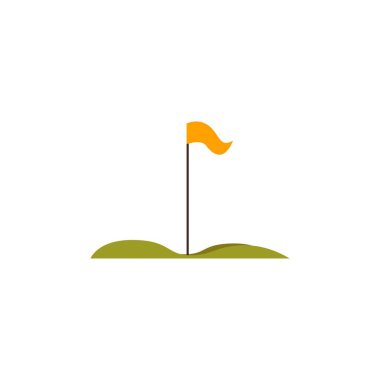 Golf bayrağı tasarım şablonu çizimi
