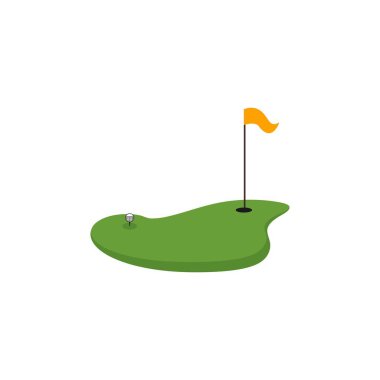 Golf kursu vektör tasarım şablonu çizimi