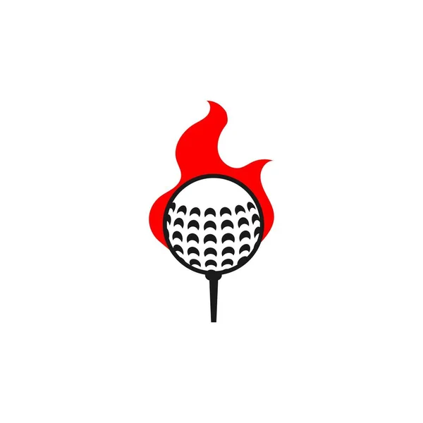Golf Ball Flammenvektor Design Vorlage Illustration — Stockvektor