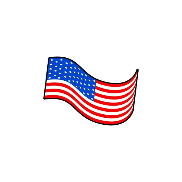 Ilustração Modelo Vetor Bandeira Americana — Vetor de Stock