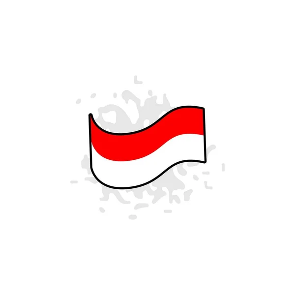 Ilustrasi Templat Desain Vektor Bendera Indonesia - Stok Vektor