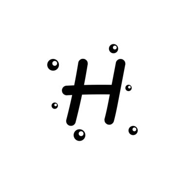 H el çizilmiş alfabe vektör tasarım şablonu çizimi