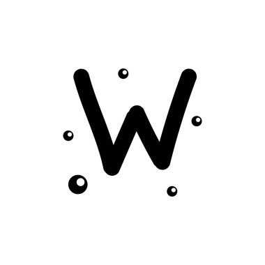 W el çizilmiş alfabe vektör tasarım şablonu çizimi