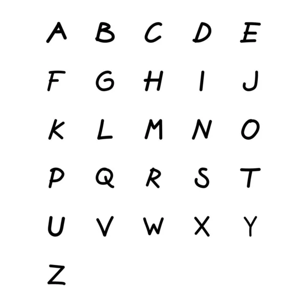 Hand Drawn Alphabet Vector Design Template Illustration — Stock Vector