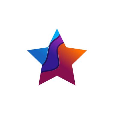 yıldızların renkli vektör tasarım şablonu çizimi