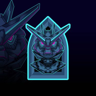 mecha esport vektör grafik tasarım illüstrasyonu