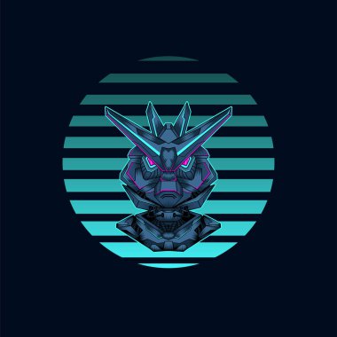 Kutsal geometri arkaplan vektör grafik tasarımı illüstrasyonlu mecha