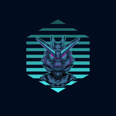 Kutsal geometri arkaplan vektör grafik tasarımı illüstrasyonlu mecha