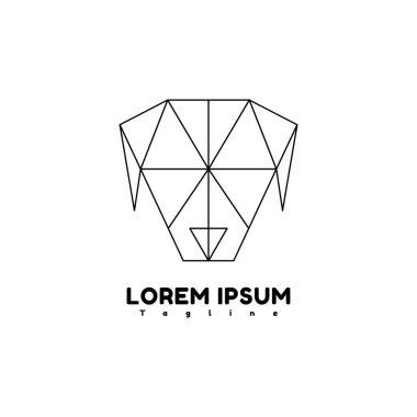 köpek geometrisi vektör tasarım şablonu çizimi